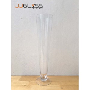 VASE 16315/50 - Vase Glass Handmade, Transparent Colour, Height 50 cm.