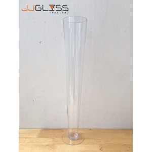 VASE 16315/60 - Vase Glass Handmade, Transparent Colour, Height 60 cm.