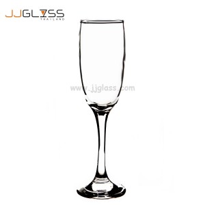 (Wow) Boston Champagne Glass 6oz. (174ml.) - Transparent Handmade Colour Glass Legs 6 oz. (174 ml.)