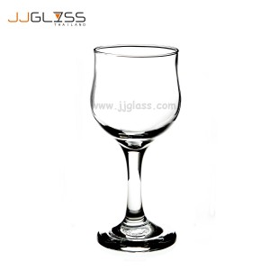 (Wow) Elegance White Wine 7oz. (196ml.) - Transparent Handmade Colour Glass Legs 7 oz. (196 ml.)